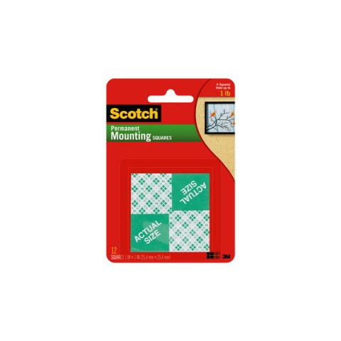 3M Scotch 111 Foam Permanent Mounting Squares - 1in x 1in (pkt/16pc)